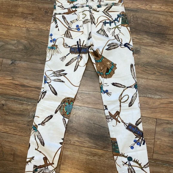Ralph Lauren Rare Blue Label Native American Indian White Jeans - Sz 27 - Picture 3 of 10